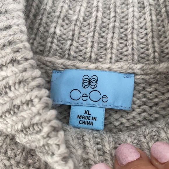 NWT CeCe gray bobble knit sweater XL - Picture 7 of 9